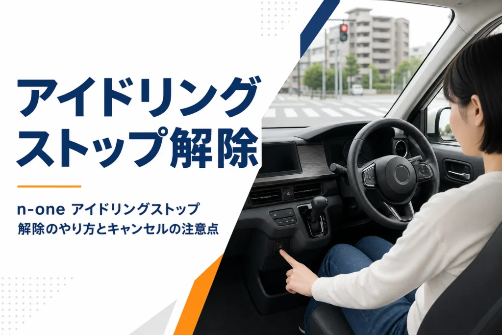 軽自動車の運転席でスイッチに手を伸ばすイメージ