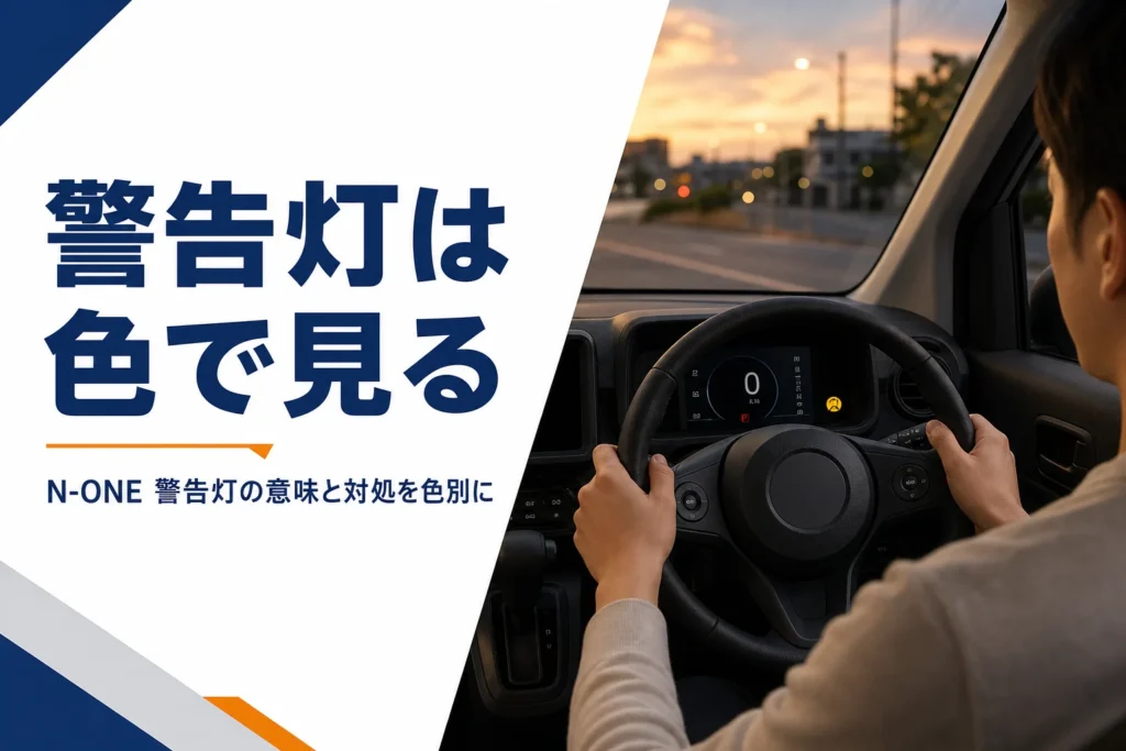 N-ONEのメーターに警告灯が点いた場面のイメージ