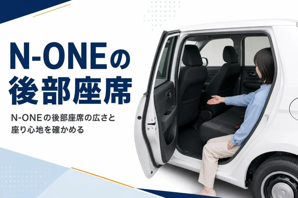 N-ONEの後部座席の広さと座り心地を解説する記事のアイキャッチ