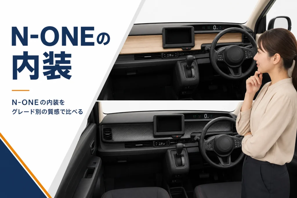 N-ONEの内装とグレードごとの質感の違いを解説する記事のアイキャッチ