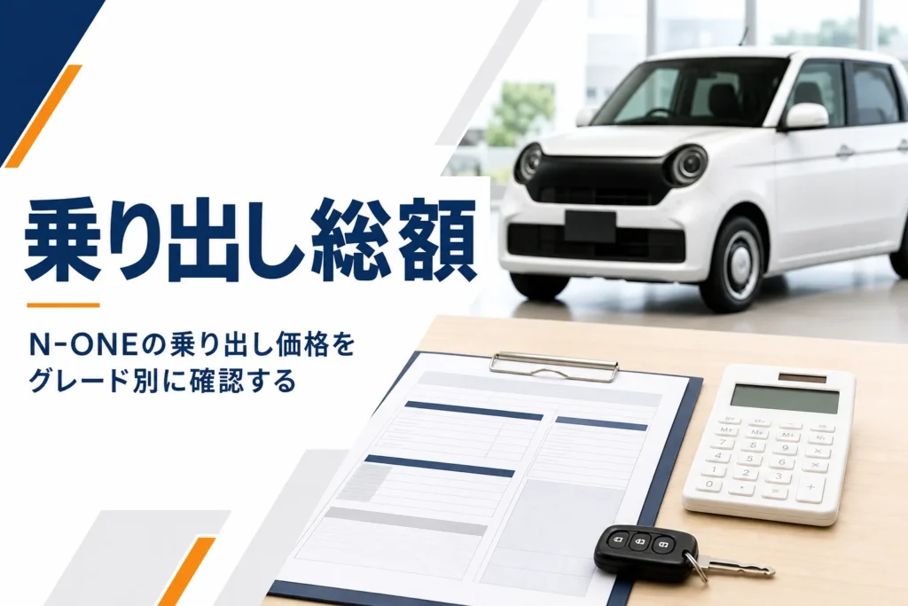N-ONEの乗り出し価格をグレード別に解説する記事のアイキャッチ