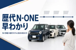 N-ONEの歴代モデルと型式を紹介するアイキャッチ