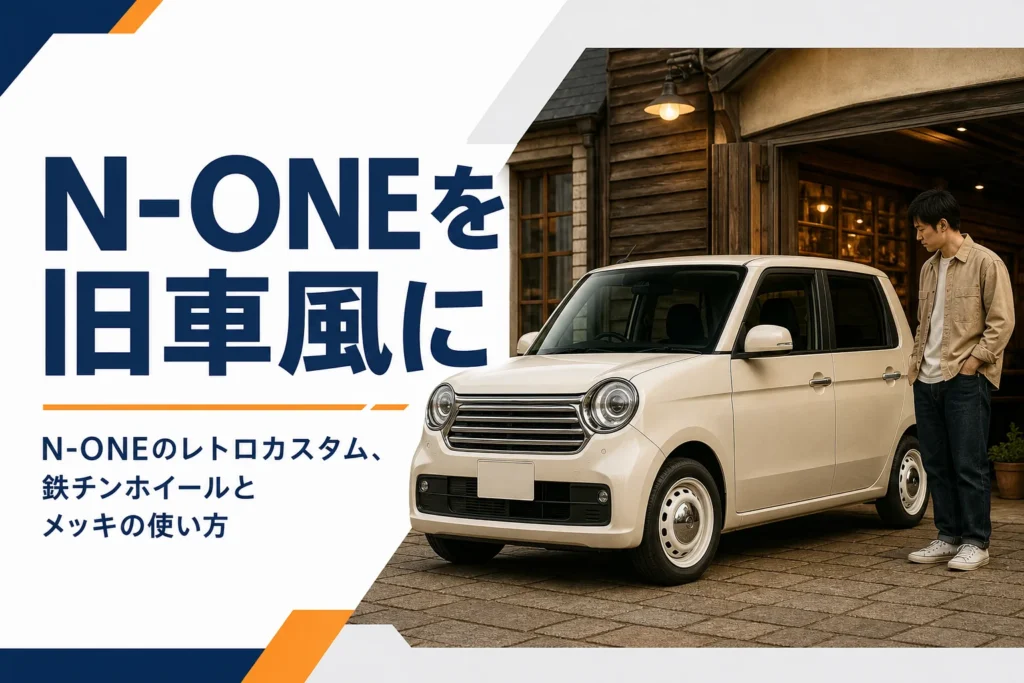 N-ONEをレトロな旧車風にするカスタムを示すアイキャッチ