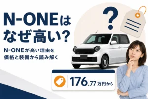 N-ONEの価格が高い理由を問いかけるアイキャッチ