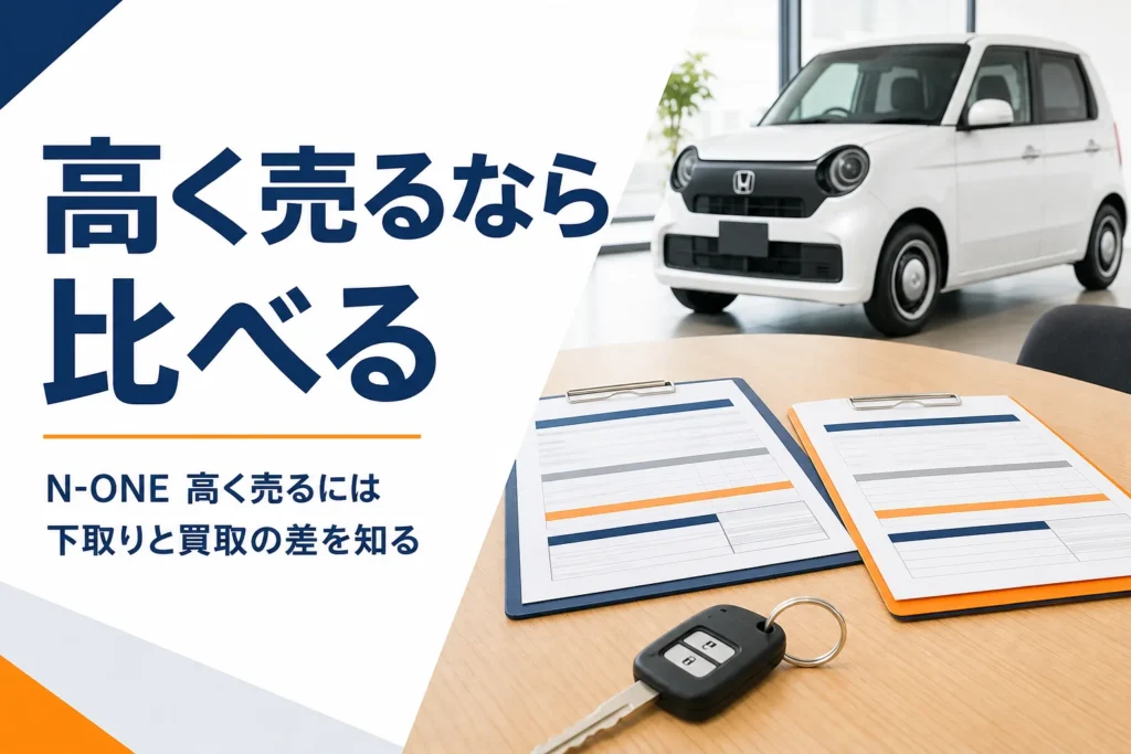 N-ONEの下取りと買取の金額を比べるイメージ