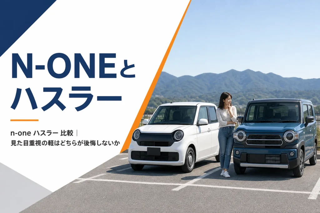 背の低い丸目の軽とSUV風の軽が並ぶ比較のイメージ