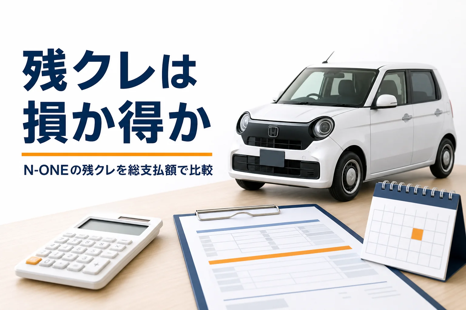 N-ONEの残クレと通常ローンを比べるイメージ